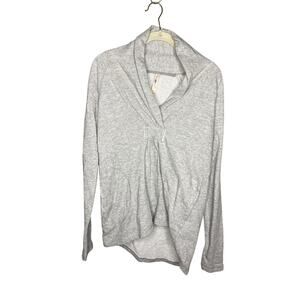 Pink Lotus Pullover Women S Gray Long Sleeve Lightweight Top Yoga Athleisure NWT